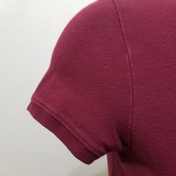 Aeropostale top Medium polo short sleeve stretch work school uniform side split - Picture 6 of 11